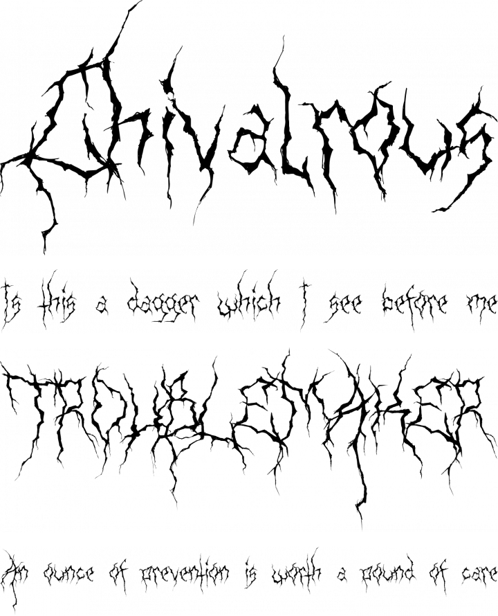 XXII Ultimate Black Metal Font Zillion.