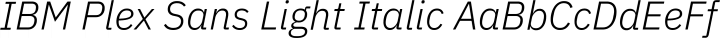 IBM Plex Sans Light Italic free font